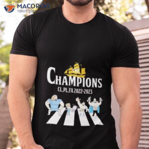The Champions Cl Pl Fa 2022 2023 Manchester City Abbey Road Shirt