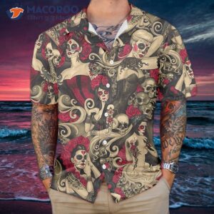 the elegant day of dead hawaiian shirt mexican makeup girl s best gift 0