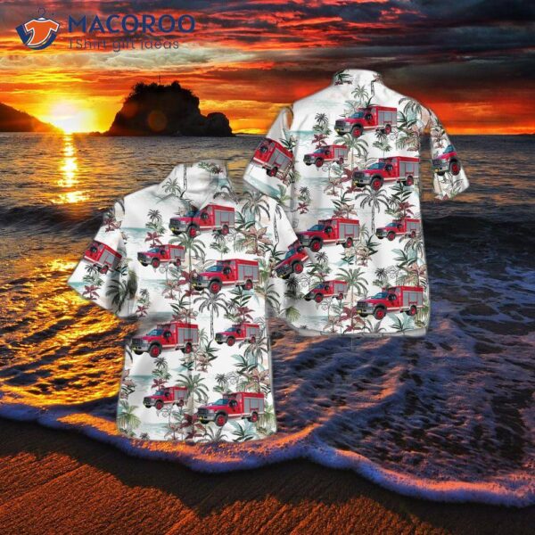 The Florida Charlotte County Fire Departt Hazmat 12 Hawaiian Shirt.