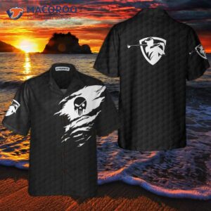 the golf skull black version hawaiian shirt and white gift for golfers 5