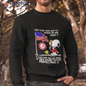 the last breath of each soldier who died protecting our flag snoopy alabama crimson tide 4th july shirt sweatshirt