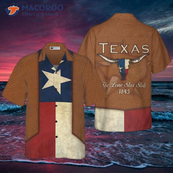 The Lone Star State Cowboy Style Texas Hawaiian Shirt For , Vintage Flag Shirt, Proud