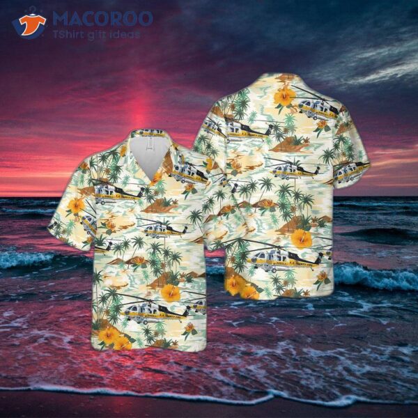 The Los Angeles County Fire Departt’s Sikorsky S-70 Helicopter Hawaiian Shirt.