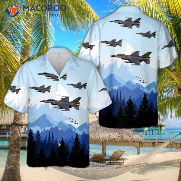 The Royal Netherlands Air Force F16am Fighting Falcon Hawaiian Shirt.