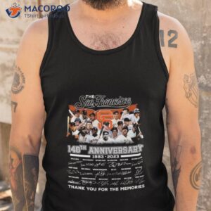 the san francisco 140th anniversary 1883 2023 thank you for the memories signatures shirt tank top