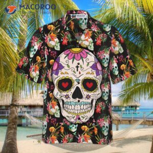 the tropical floral skull hawaiian shirt 2