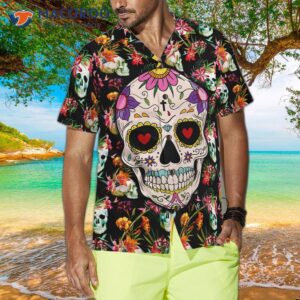 the tropical floral skull hawaiian shirt 3