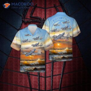 The U.s. Air Force 67th Special Operations Squadron Lockheed Mc-130p Combat Shadow Hawaiian Shirt.