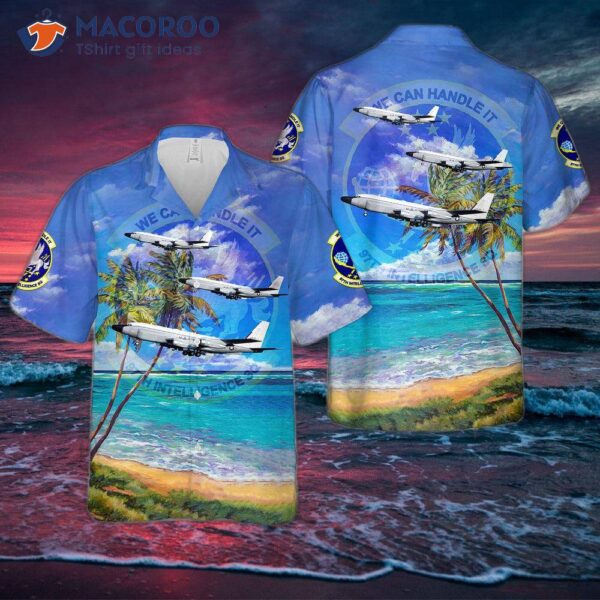 The U.s. Air Force 97th Intelligence Squadron’s Boeing Rc-135v Rivet Joint Hawaiian Shirt.