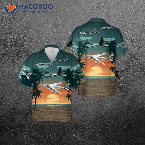 The U.s. Air Force B-52g Stratofortress Bomber Airplane Hawaiian Shirt.