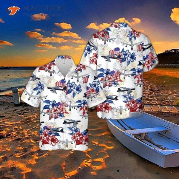 The U.s. Air Force Boeing B-52 Stratofortress Fourth Of July Hawaiian Shirt.