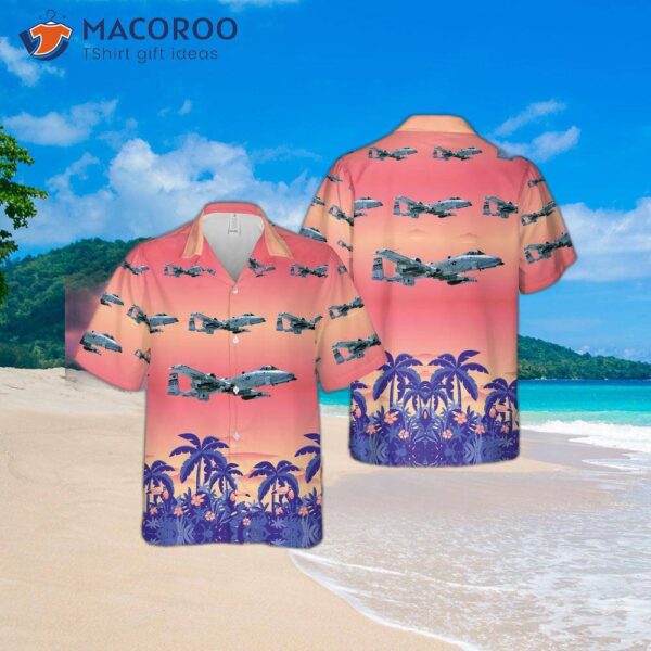 The U.s. Air Force Fairchild Republic A-10 Thunderbolt Ii Hawaiian Shirt.