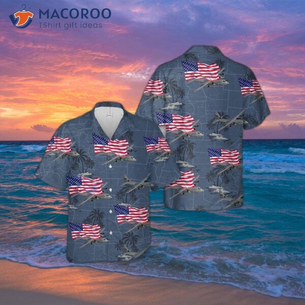 The U.s. Air Force Lockheed C-130 Hercules Hawaiian Shirt For Fourth Of July.