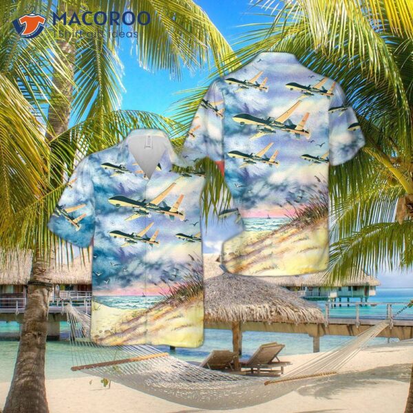 The U.s. Air Force Michigan National Guard 172d Support Squadron Mq-9 Reaper Hawaiian Shirt.