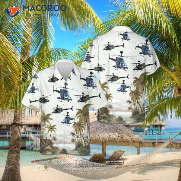 The U.s. Army Bell Oh-58 Kiowa Hawaiian Shirt.