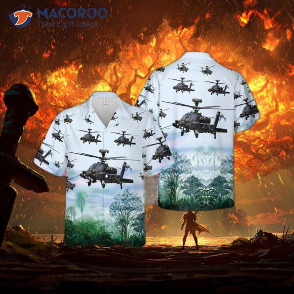 The U.s. Army Boeing Ah-64 Apache Hawaiian Shirt.