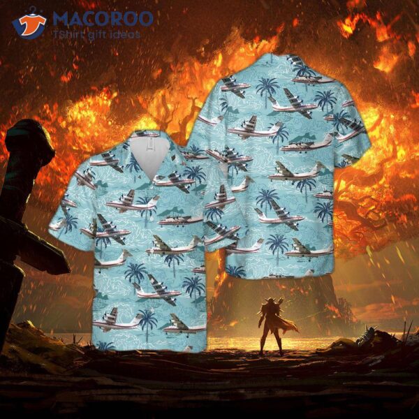 The U.s. Army Dch-7 Dash Airplane Hawaiian Shirt.