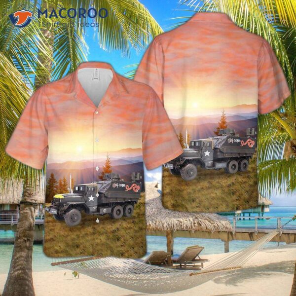 The U.s. Army Gun Truck “king Cobra” Hawaiian Shirt.