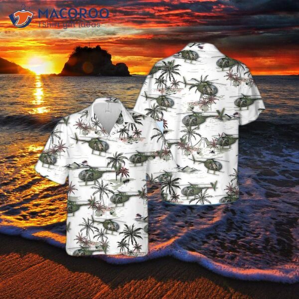 The U.s. Army Hughes Oh-6 Cayuse Hawaiian Shirt.