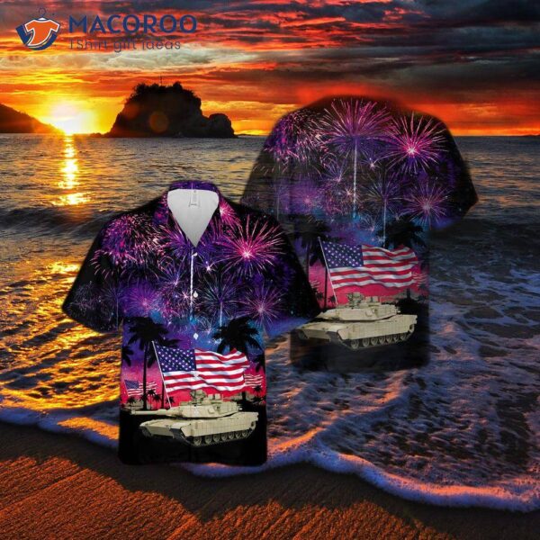 The U.s. Army M1 Abrams Tank July 4th Hawaiian Shirt