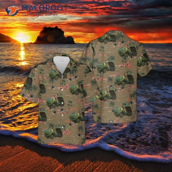 The U.s. Army M142 Himars 157th Field Artillery Regit Of Colorado National Guard Hawaiian Shirt.