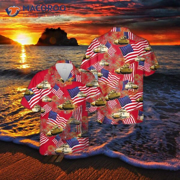 The U.s. Army M2a3 Bradley Fourth Of July Hawaiian Shirt