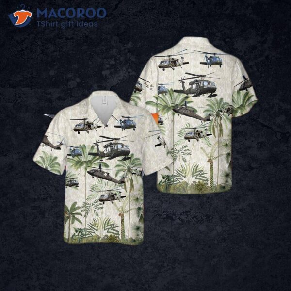 The U.s. Army Sikorsky Uh-60 Black Hawk Hawaiian Shirt.