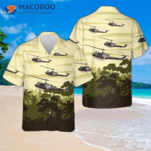 The U.s. Army Uh-1 Huey Medevac Hawaiian Shirt.