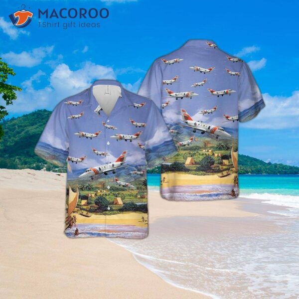 The U.s. Coast Guard Hh-25 Guardian Helicopter Hawaiian Shirt