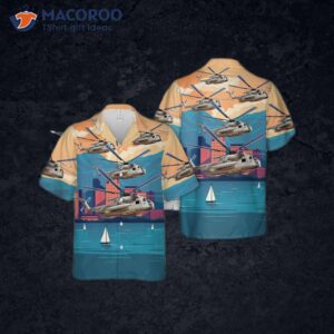The U.s. Marine Corps Ch-53d Helicopter Of Heavy Squadron 362 (hmh-362) “ugly Angels” Hawaiian Shirt
