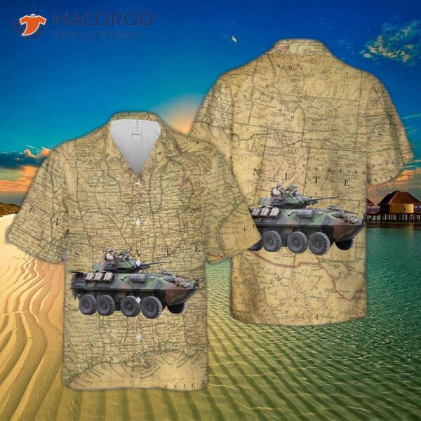 The U.s. Marine Corps Light Armored Vehicle Lav-25 Hawaiian Shirt