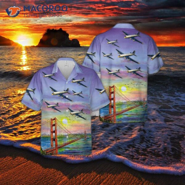 The U.s. Navy Blue Angels Douglas R5d Hawaiian Shirt.