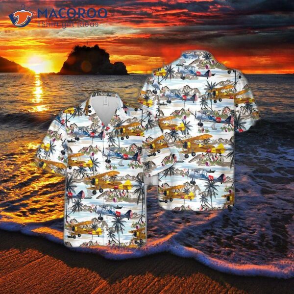 The U.s. Navy Boeing E75 Stearman Hawaiian Shirt.