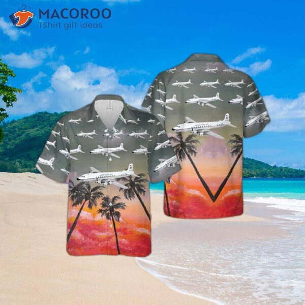 The U.s. Navy Douglas C-118 Liftmaster Of Vr-21 Hawaiian Shirt