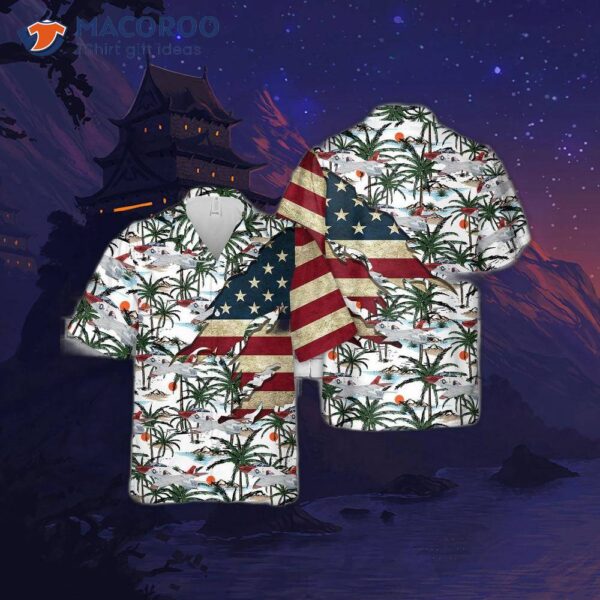 The U.s. Navy Mcdonnell Douglas T-45 Goshawk Hawaiian Shirt.