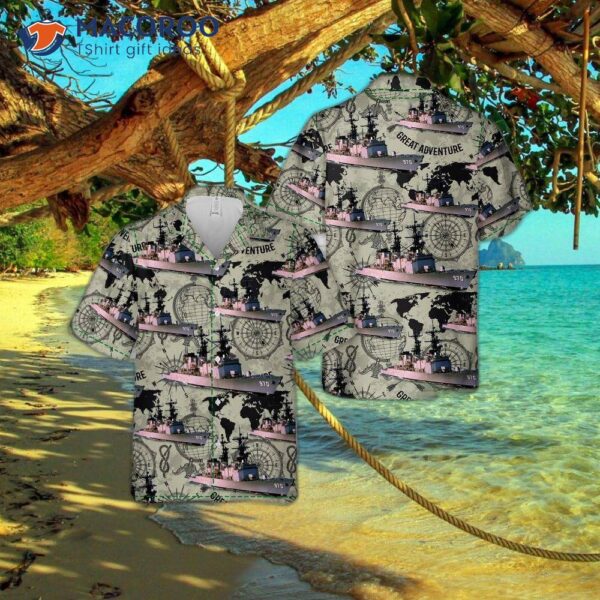 The U.s. Navy Uss Caron (dd-970) Hawaiian Shirt.