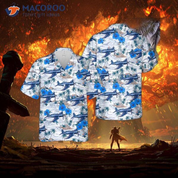 The U.s. Navy Vought F4u-1 Corsair “birdcage” Hawaiian Shirt