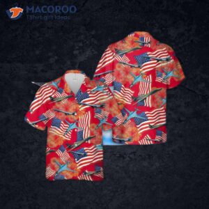 The Us Air Force Rockwell B-1 Lancer Hawaiian Shirt For Fourth Of July.