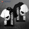 The Welder Skull Black And White Hawaiian Shirt