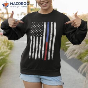 thin blue red line flag police and firefighter vintage shirt sweatshirt 1