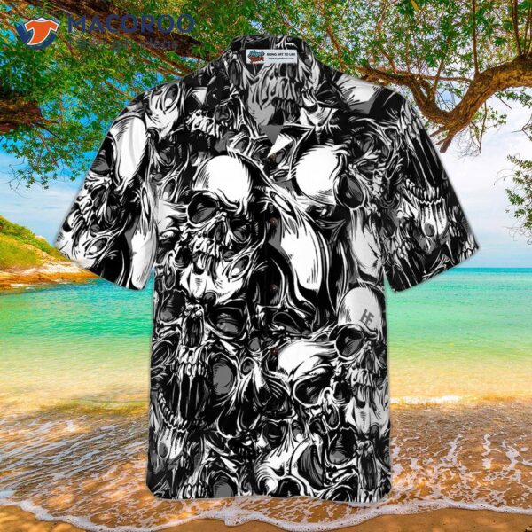 Third-diional Skull Pattern Hawaiian Shirt