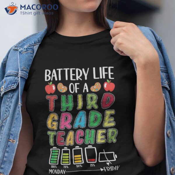 Third Grade Teacher Battery Life Back To School Teaching Shirt