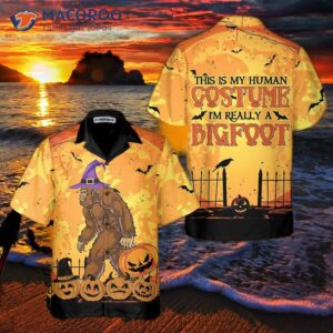 this is my human costume halloween hawaiian shirt bigfoot and funny shirt for halloween 3