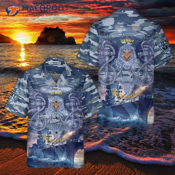 “this U.s. Navy Veteran Shirt: ‘no One Fights Alone’ Is The Perfect Hawaiian Shirt For A Proud And Makes Great Gift Any Veteran.”