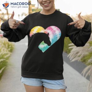 tie dye horse heart shaped animal lover horseback rider shirt sweatshirt 1