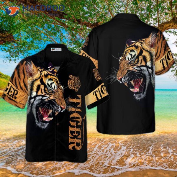 Tiger-print Hawaiian Shirt For