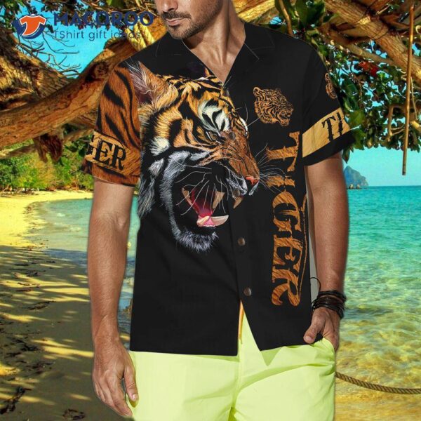 Tiger-print Hawaiian Shirt For