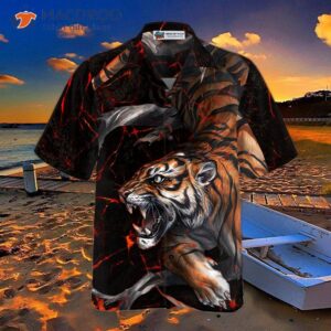 tiger printed hawaiian shirt for 2