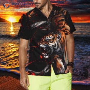 tiger printed hawaiian shirt for 3