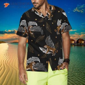 tiger printed palm leaf shirt for s hawaiian 4